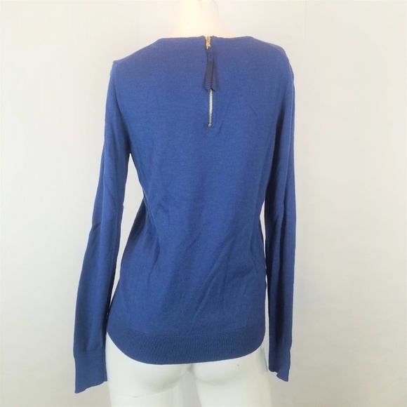 Ann Taylor Womens Sweater Top XS Blue Long Sleeve Wool Blend - Picture 2 of 6